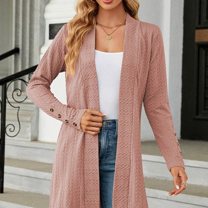Open Front Long Sleeve Cardigan - MimiStylez
