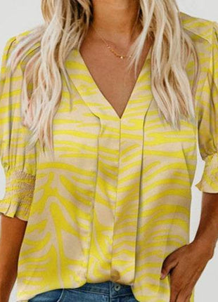 V-neck Half Sleeve Shirt For Women - MimiStylez