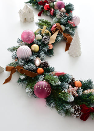 4.5FT Christmas Garland Wall Hanging Decoration - Pre Decorated, Unlit