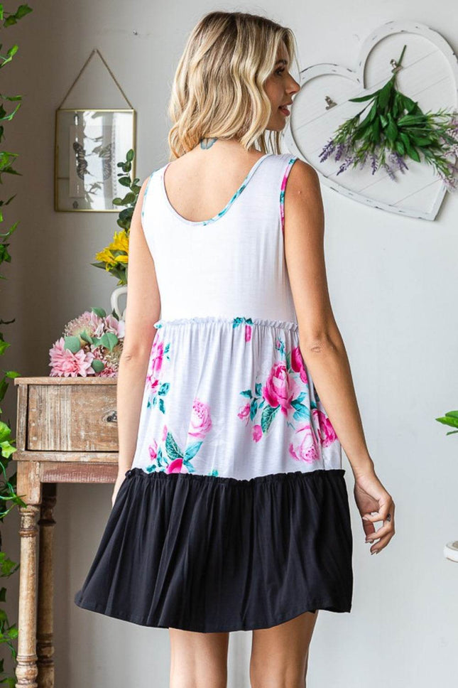 Heimish Full Size Scoop Neck Frill Tiered Dress - MimiStylez
