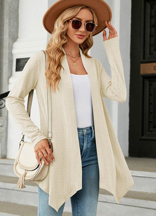 Open Front Long Sleeve Cardigan - MimiStylez