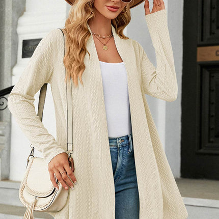 Open Front Long Sleeve Cardigan - MimiStylez