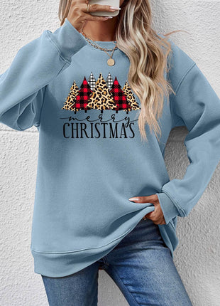 MERRY CHRISTMAS Round Neck Long Sleeve Sweatshirt - MimiStylez