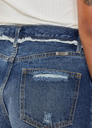 Kancan Distressed Button Fly Denim Shorts - MimiStylez