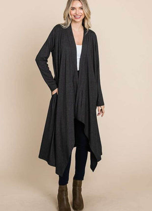 Culture Code Open Front Longline Cover Up with Pockets - MimiStylez