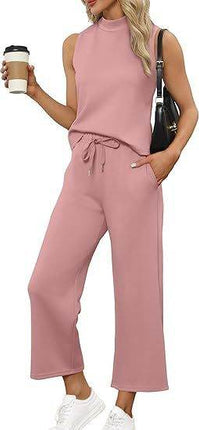 Sleeveless Top Wide Leg Cropped Pants - MimiStylez