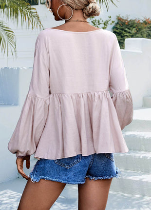 Puff Sleeve Babydoll Blouse - MimiStylez
