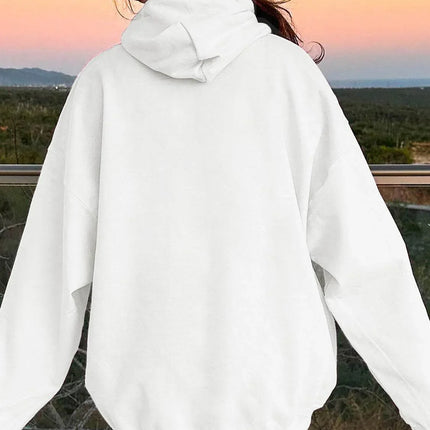 Drawstring Dropped Shoulder Hoodie - MimiStylez