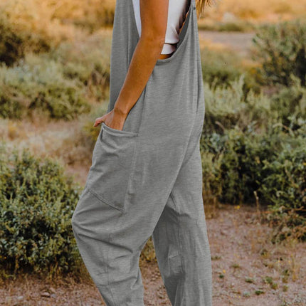 Double Take Full Size V-Neck Sleeveless Jumpsuit with Pockets - MimiStylez