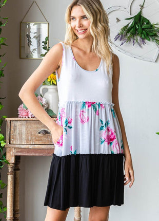 Heimish Full Size Scoop Neck Frill Tiered Dress - MimiStylez