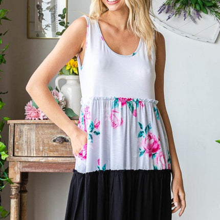 Heimish Full Size Scoop Neck Frill Tiered Dress - MimiStylez