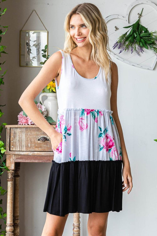 Heimish Full Size Scoop Neck Frill Tiered Dress - MimiStylez