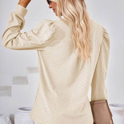 Notched Long Sleeve T-Shirt - MimiStylez