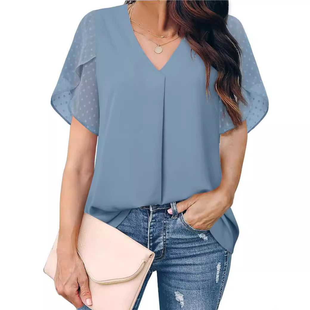 Casual Loose Chiffon Blouse Top For Women