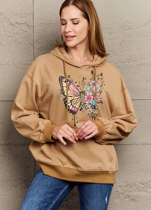 Simply Love Simply Love Full Size Butterfly Graphic Dropped Shoulder Hoodie - MimiStylez