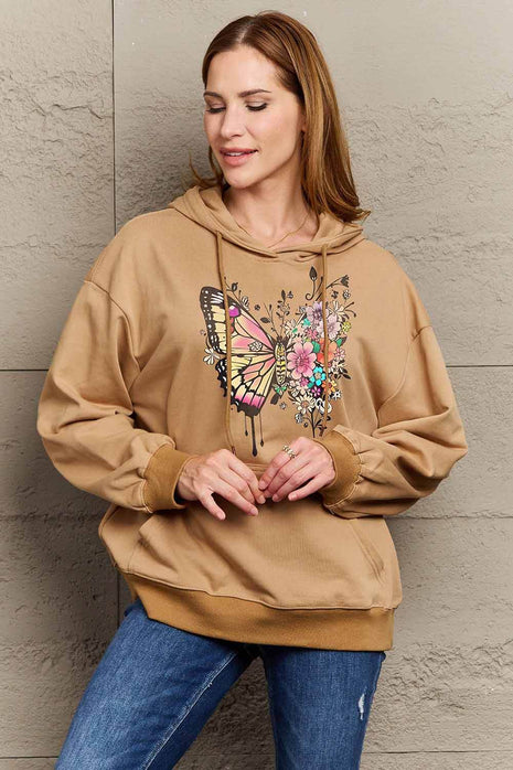 Simply Love Simply Love Full Size Butterfly Graphic Dropped Shoulder Hoodie - MimiStylez