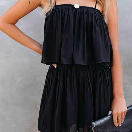 Ruched Spaghetti Strap Romper - MimiStylez