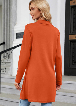 Open Front Long Sleeve Cardigan - MimiStylez