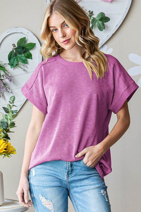 Heimish Full Size Short Sleeve Round Neck T-Shirt - MimiStylez