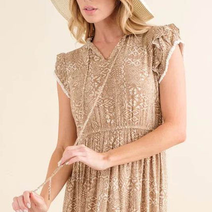 And The Why Boho Printed Tiered Maxi Dress - MimiStylez