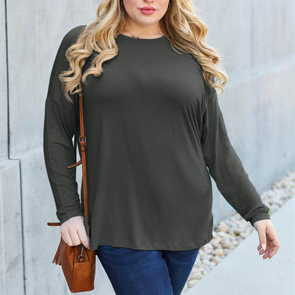 Basic Bae Full Size Round Neck Dropped Shoulder T-Shirt - MimiStylez