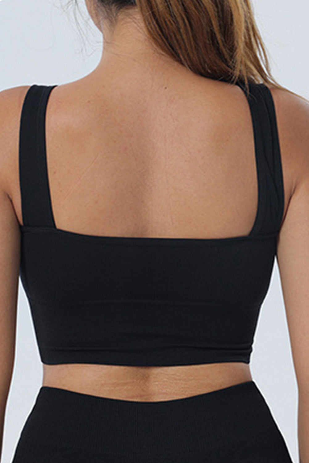 White Seamless U Neck Sleeveless Cropped Yoga Top