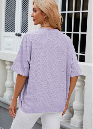 Eyelet Open Front Half Sleeve Cardigan - MimiStylez