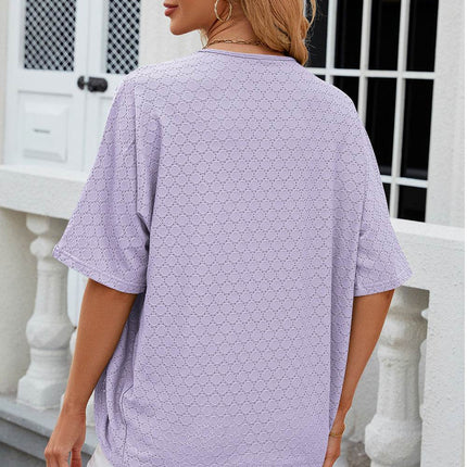 Eyelet Open Front Half Sleeve Cardigan - MimiStylez
