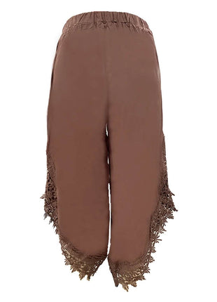 Full Size Lace Detail Wide Leg Pants Plus Size - MimiStylez