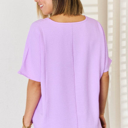 Zenana Texture Short Sleeve T-Shirt - MimiStylez