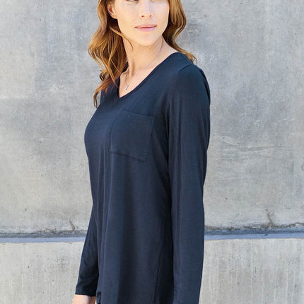 Basic Bae Full Size V-Neck Long Sleeve Top - MimiStylez