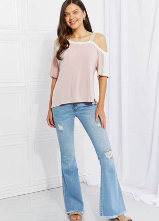 Andree by Unit Full Size Something Simple Cold Shoulder Tee - MimiStylez
