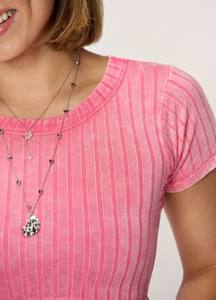 Zenana Washed Ribbed Short Sleeve Cropped T-Shirt - MimiStylez