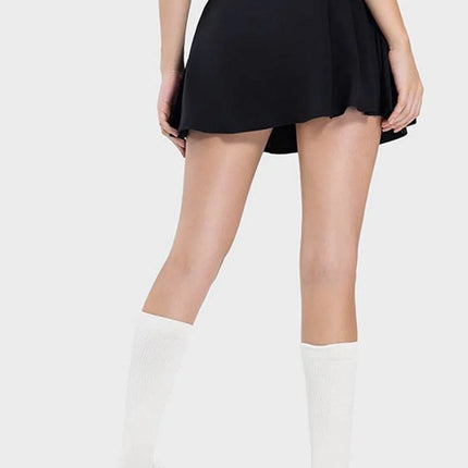 Pleated Detail Mid-Rise Waist Active Skirt - MimiStylez