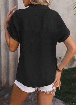 Button Up Short Sleeve Shirt - MimiStylez