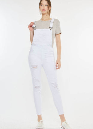 Kancan Distressed Skinny Denim Overalls - MimiStylez