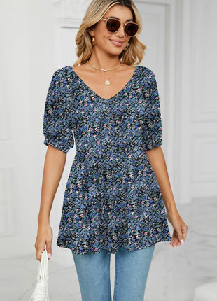 V-Neck Babydoll Blouse - MimiStylez