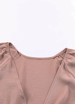 Tied Flounce Sleeve Plunge Romper - MimiStylez