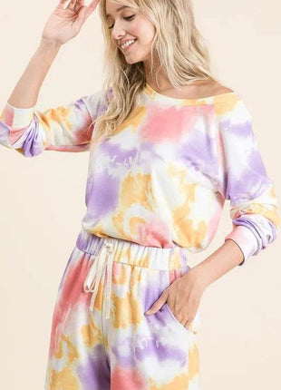 BiBi Tie Dye French Terry Top and Shorts Set - MimiStylez