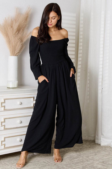 Double Take Square Neck Jumpsuit with Pockets - MimiStylez
