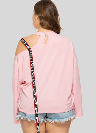 Plus Size Cold-Shoulder Round Neck Blouse - MimiStylez