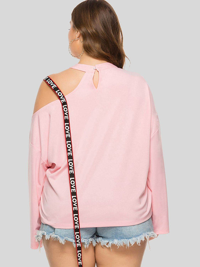 Plus Size Cold-Shoulder Round Neck Blouse - MimiStylez