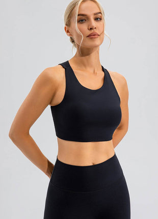 Round Neck Cutout Cropped Active Tank - MimiStylez