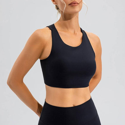 Round Neck Cutout Cropped Active Tank - MimiStylez