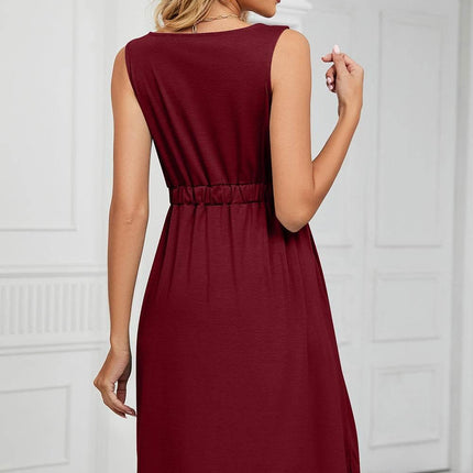 Buttoned Wide Strap Mini Dress - MimiStylez