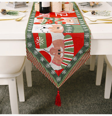 Christmas decorations knitting cloth table decor