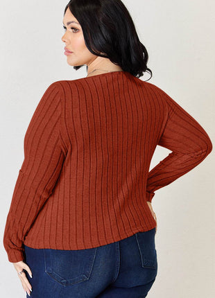 Basic Bae Full Size Ribbed Long Sleeve T-Shirt - MimiStylez