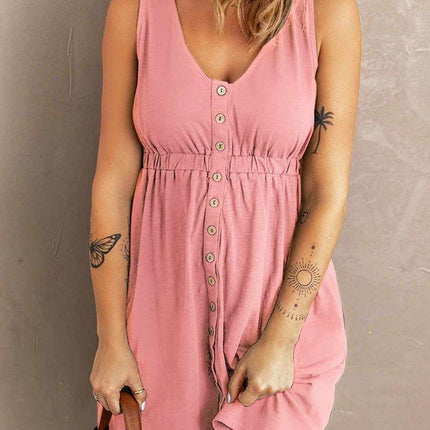 Sleeveless Button Down Mini Magic Dress - MimiStylez