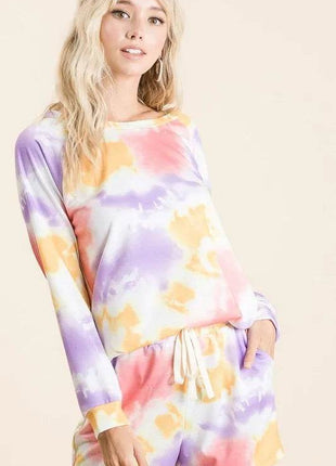 BiBi Tie Dye French Terry Top and Shorts Set - MimiStylez