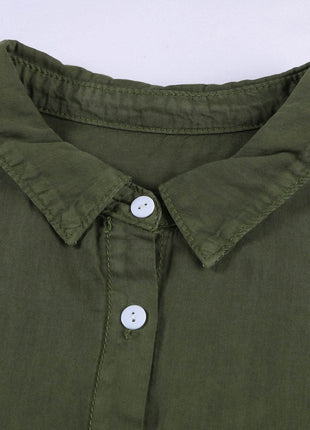 Pocketed Button Up Short Sleeve Denim Shirt - MimiStylez